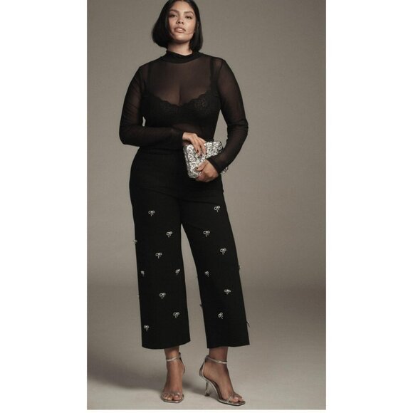The Colette Cropped Wide-Leg Pants by Maeve: Bow Edition 22W PLUS SIZE - Picture 4 of 6